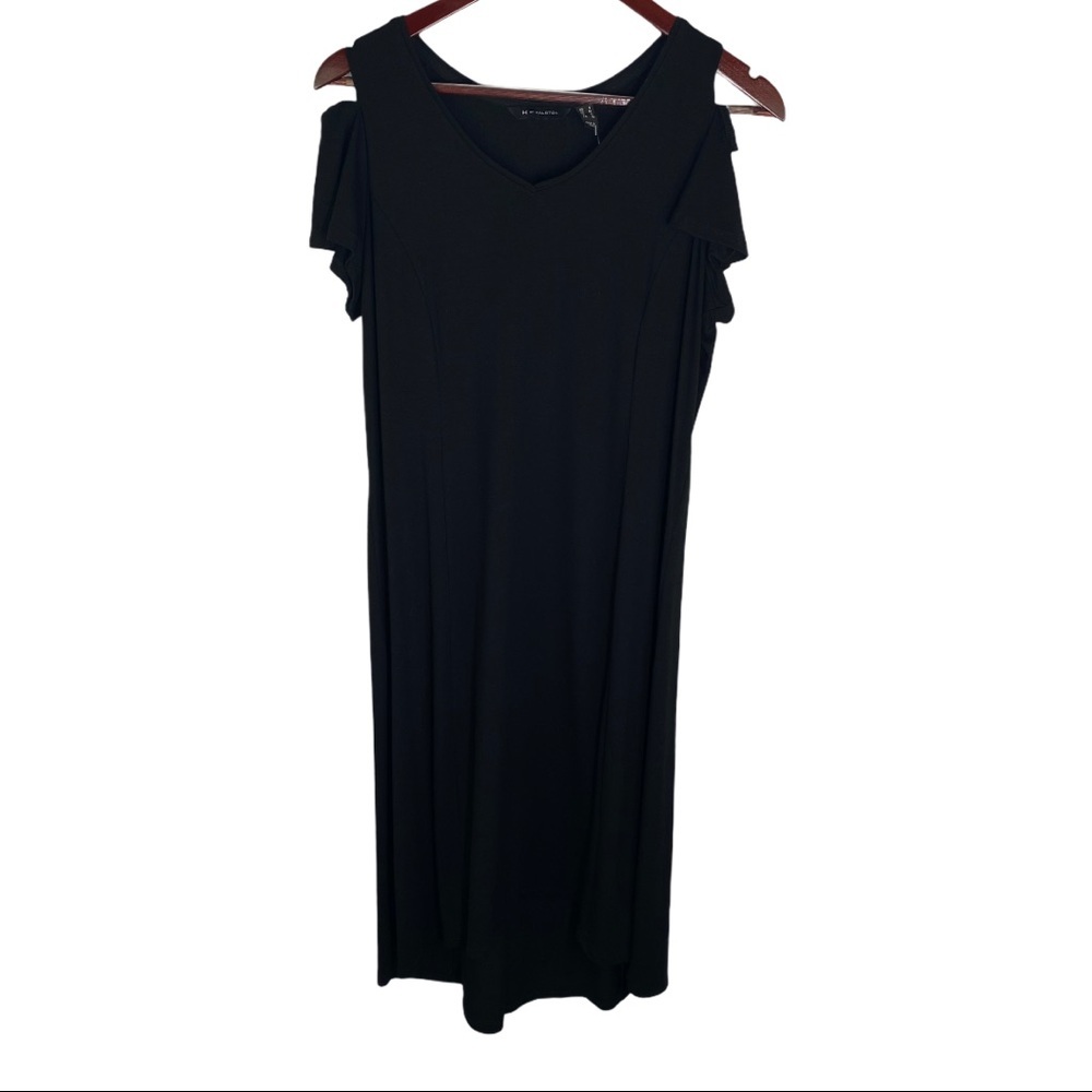 NWOT H by Halston Peep Shoulder Knit Dress